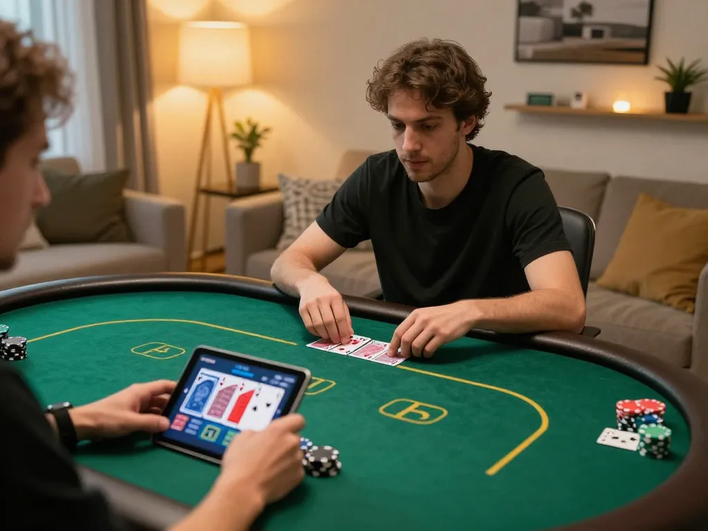 Exciting online poker game experience with a reputable nhà cái uy tín in a cozy setting