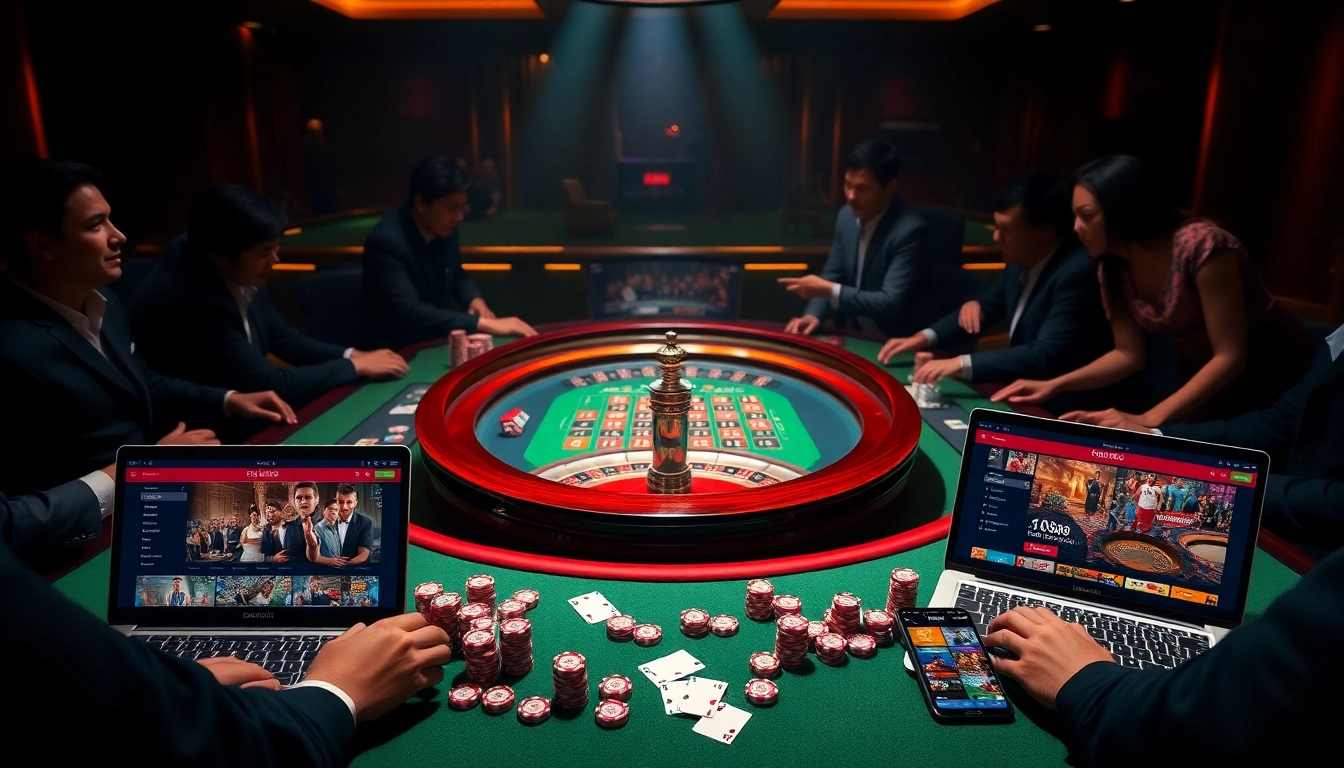 Experience high-stakes excitement at GG88 with vibrant casino scenes featuring roulette and online gaming.
