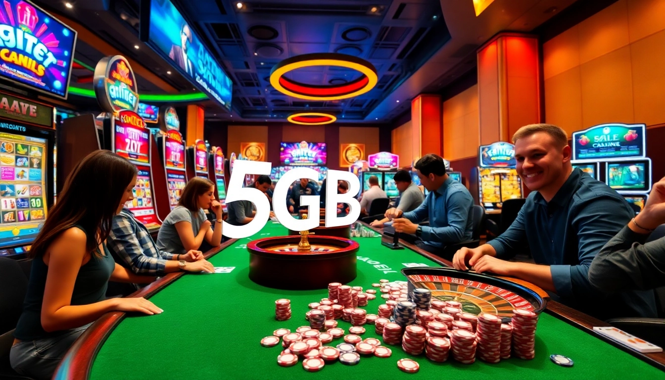 Players enjoying immersive games at https://5gbetbr.com.br/ in a thrilling casino atmosphere.