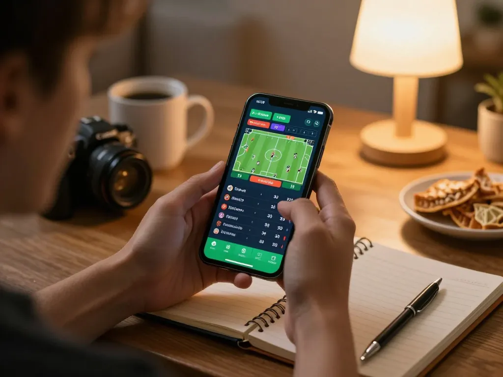 Engaging in strategic betting on sc88 sports app from a cozy home setup with live match odds visible.