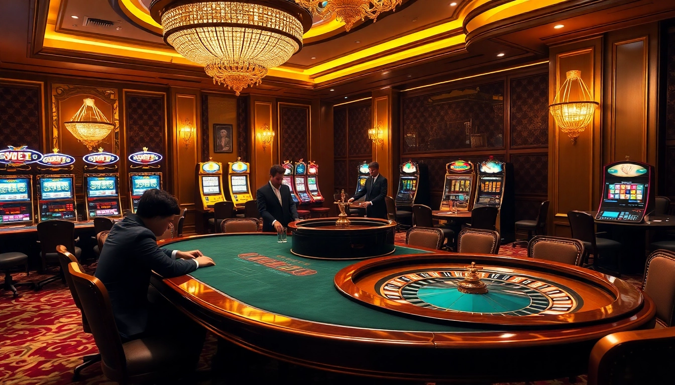 High-stakes poker game with luxury casino elements featuring Truyên ma hay in a vibrant, thrilling atmosphere.