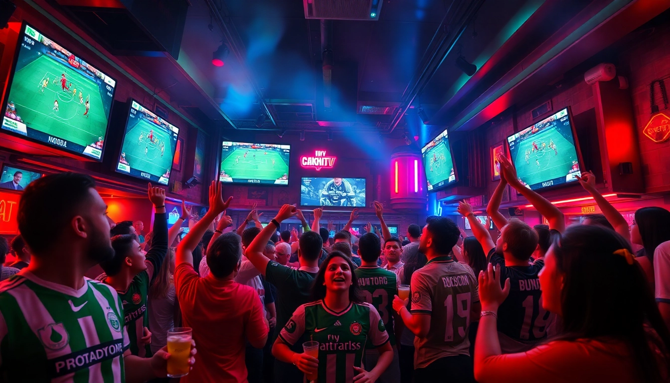 CakhiaTV brings fans together in a lively sports bar atmosphere, showcasing exciting football matches.
