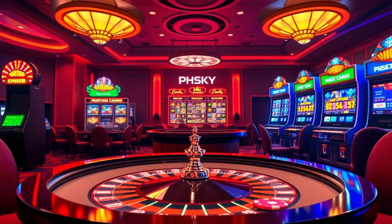 PHSKY betters enjoying a thrilling casino experience with exciting games and vibrant interface.