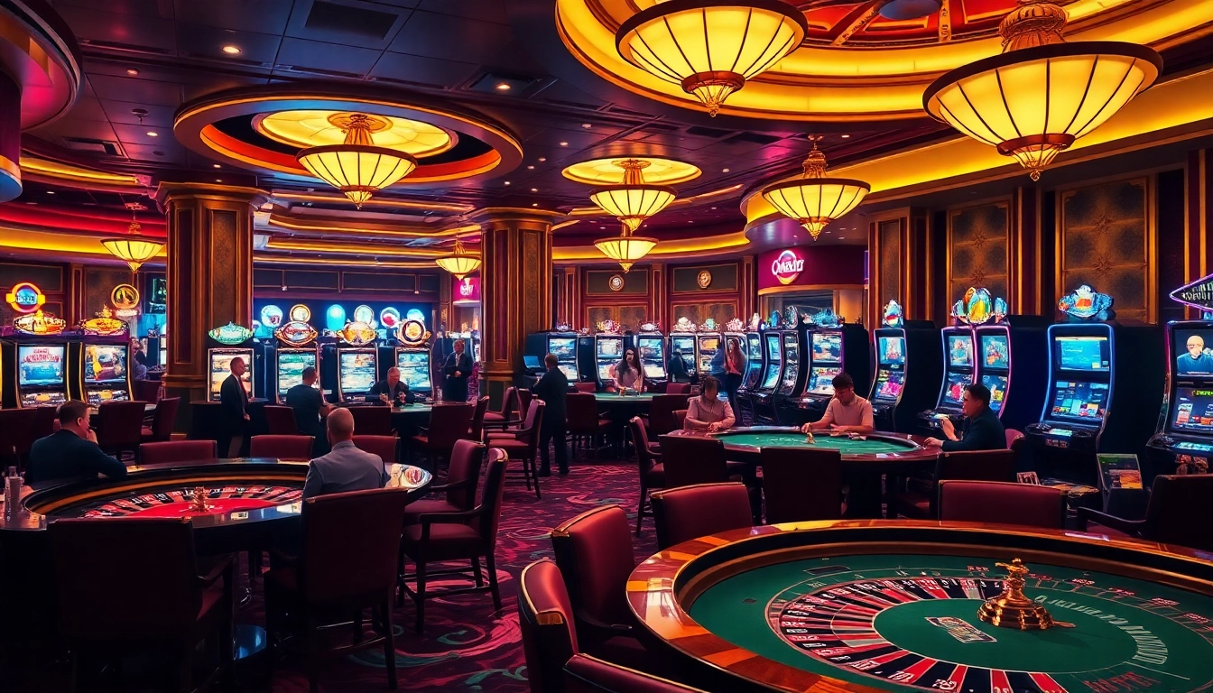 Players enjoying thrilling games at rr88 casino, showcasing vibrant slots and professional dealers.