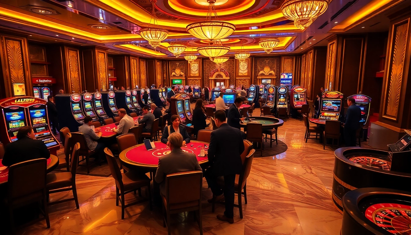 Experience the excitement of winning big at alo789 casino with vibrant gaming tables and slot machines.