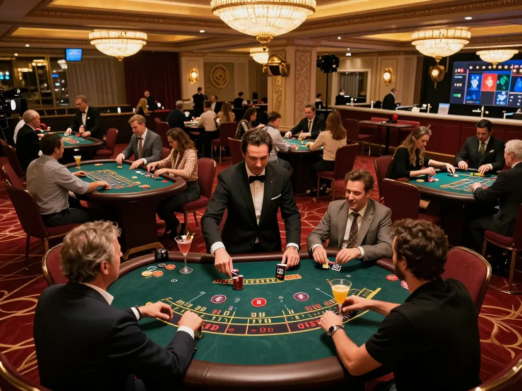 Players enjoying blackjack at LU88 casino, showcasing engaging gameplay and vibrant atmosphere.