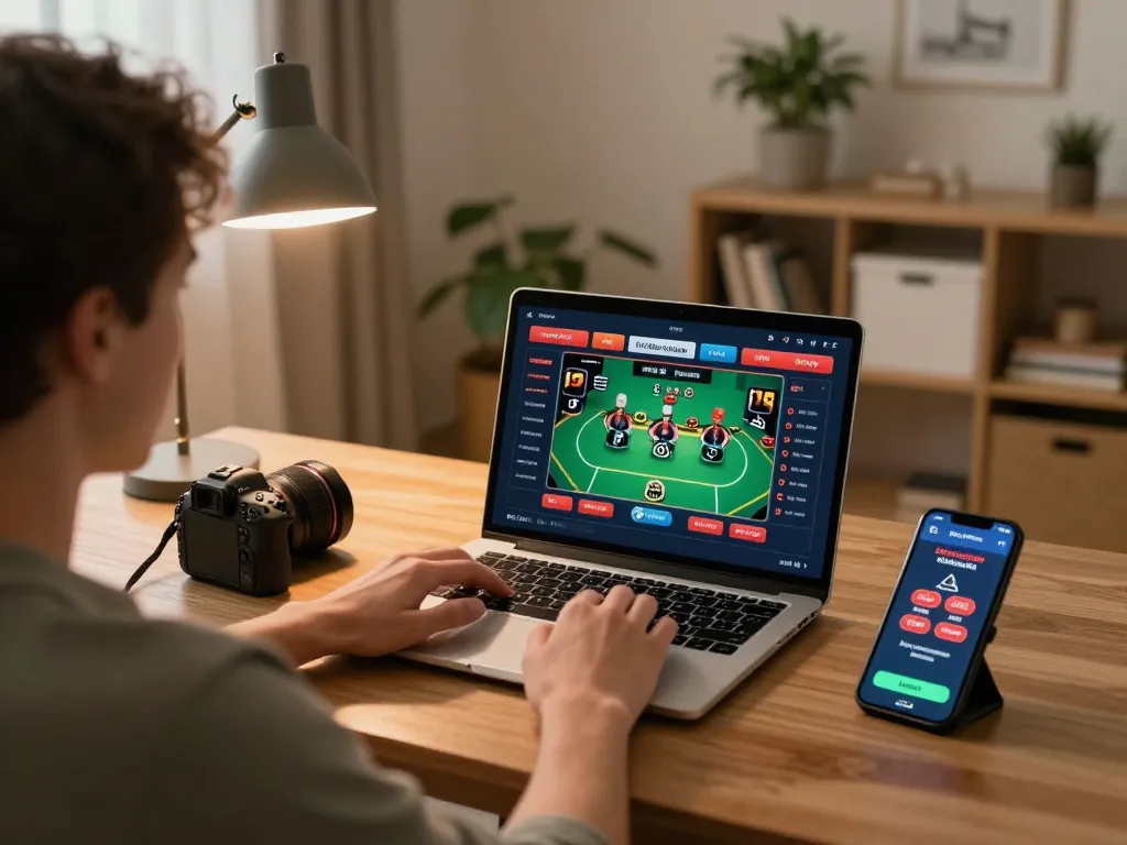 Engaging in online gaming through https://99win.actor/, a user plays poker in a cozy home setting.