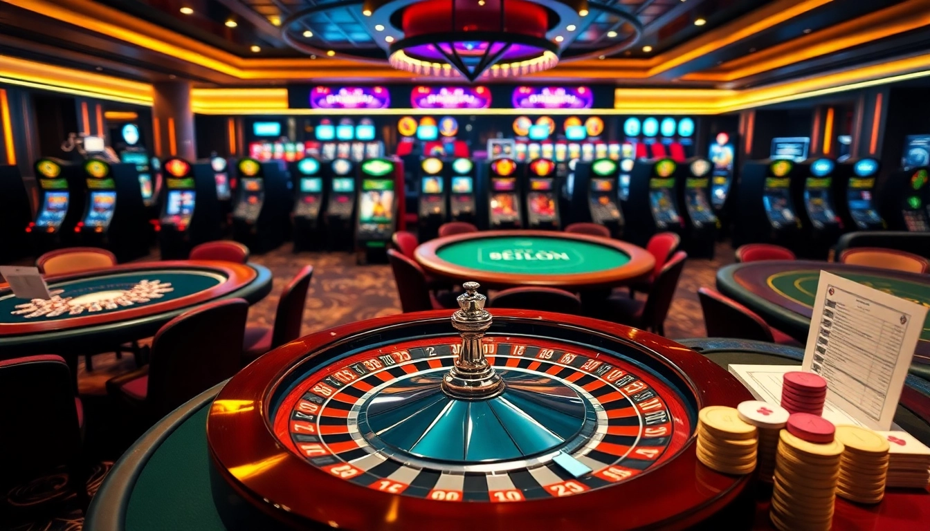 Experience the thrill of gambling at https://nk88top.com/ with vibrant casino tables and slot machines.