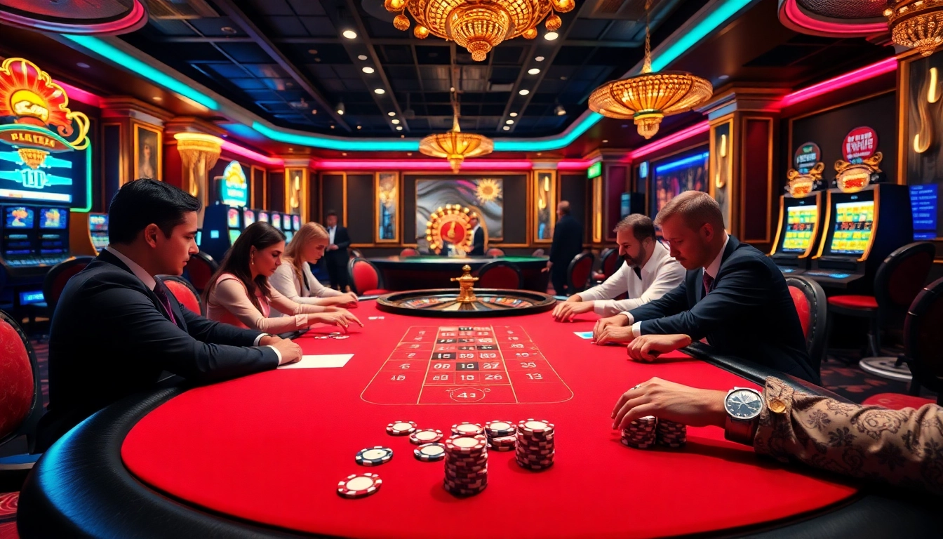 High-stakes poker action at the TR88 casino table with players focused on their cards.