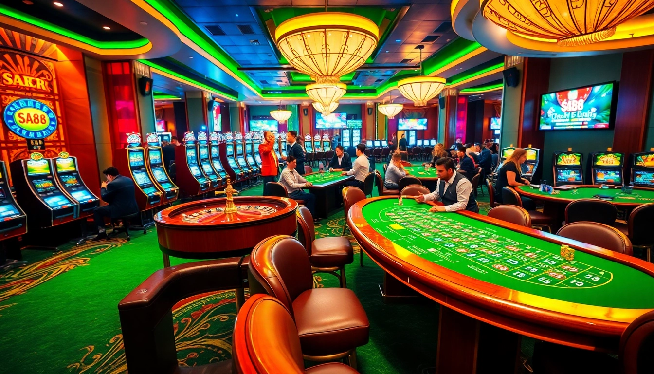 Join the excitement at sa88 with players enjoying high-stakes poker and roulette in a dynamic casino atmosphere.