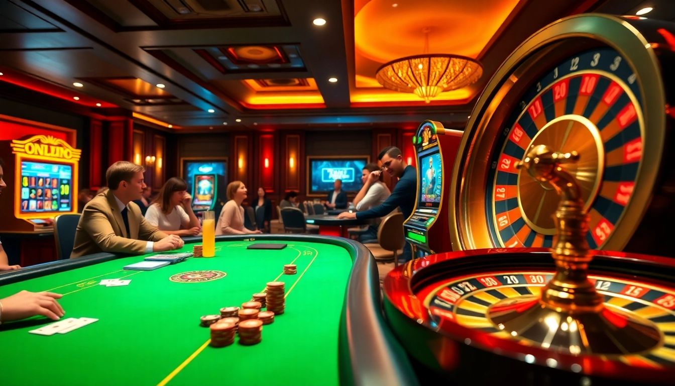 Experience the excitement of 789club's vibrant casino atmosphere with players enjoying table games and slots.