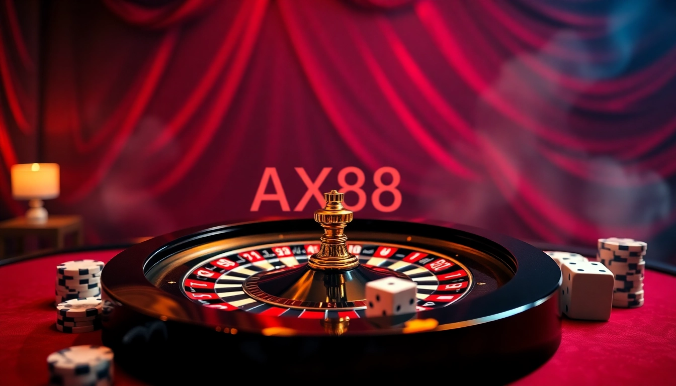 Experience thrilling online gaming action with AX88 while engaging with casino games and vibrant visuals.