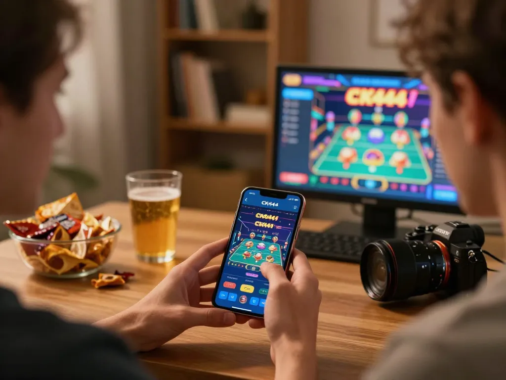 Engaged player exploring CK444 mobile app for exciting online casino games at home