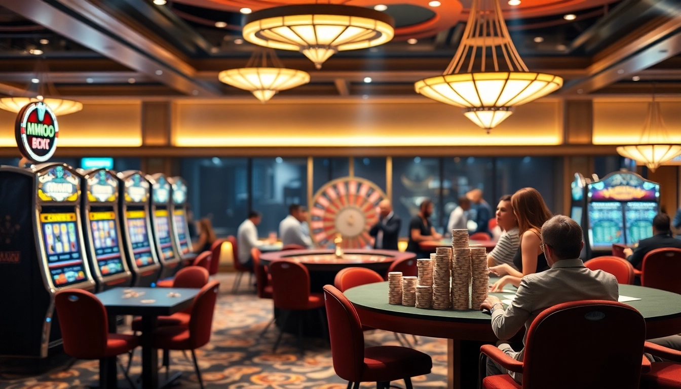 MMOO players enjoying a vibrant casino environment with exciting games and luxurious decor.