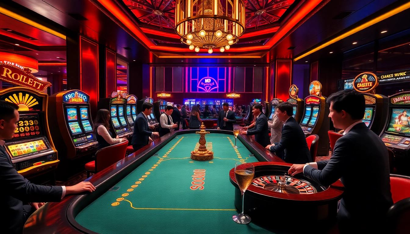 Nohu players spinning slots and enjoying vibrant casino ambiance with luxury and excitement.