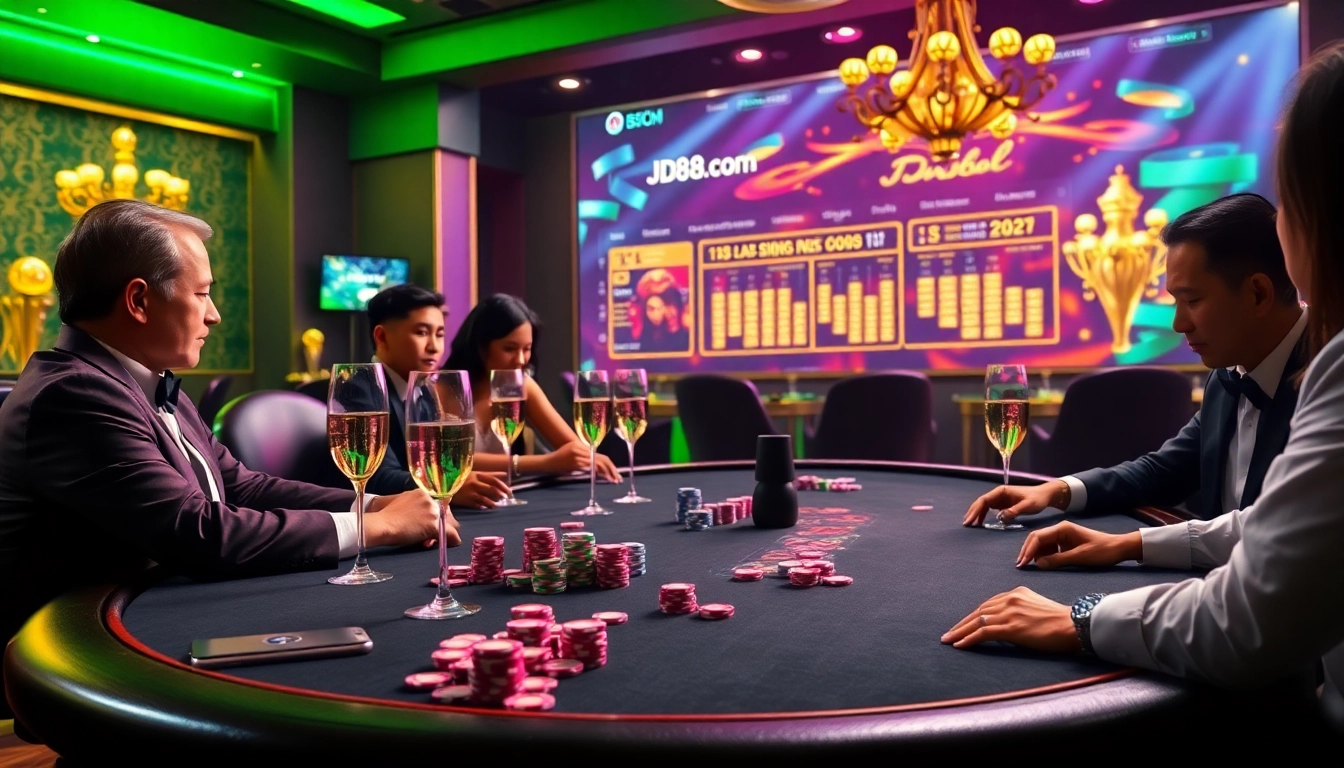 Thu hút người chơi tại bàn poker sang trọng đồng thời giới thiệu giao diện cá cược trực tuyến của JD88.Com.