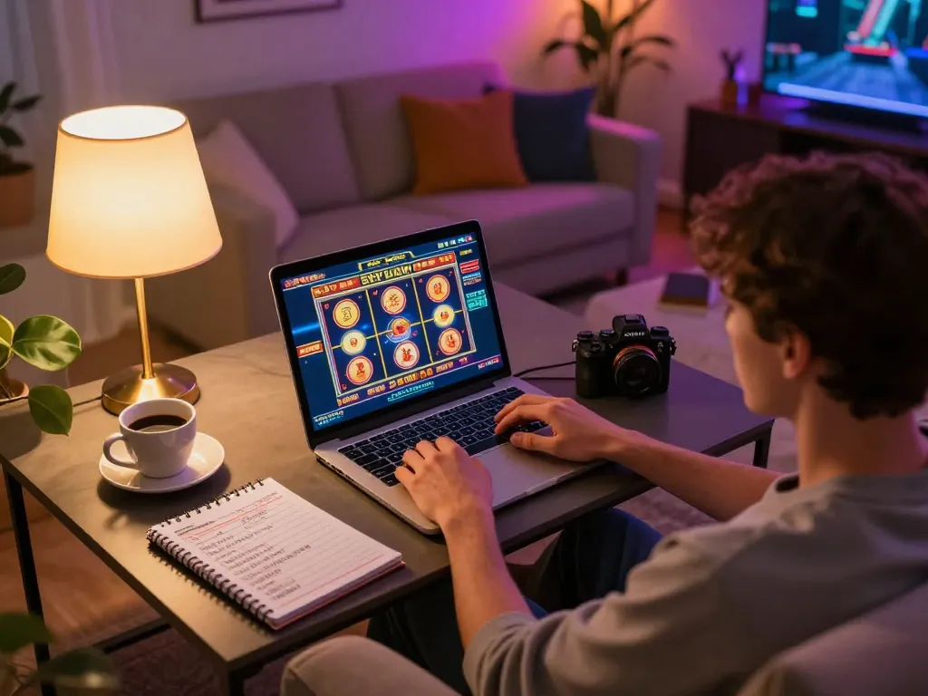 Experience thrilling gameplay at https://pg8868.live/ with this cozy home casino setup featuring online slot games.