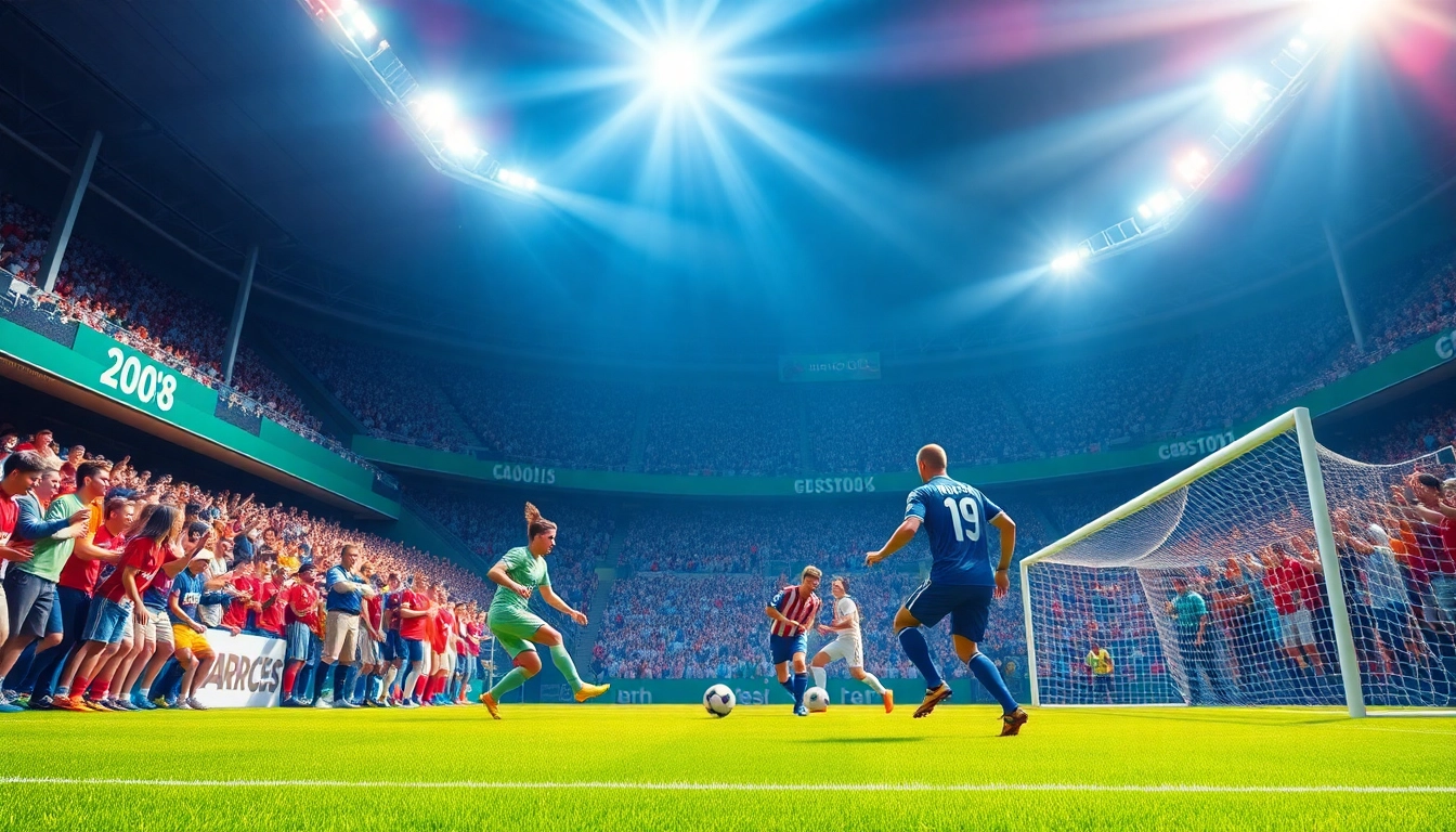 Engaged soccer fans enjoying live matches on OKWINTV with vibrant atmosphere.