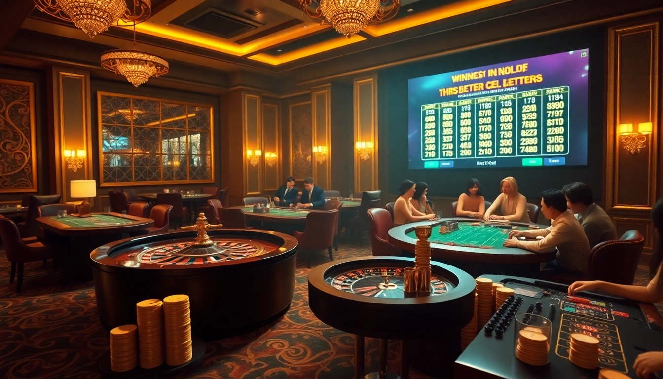 Experience thrilling gameplay at KBBET with a vibrant casino scene showcasing roulette and poker.