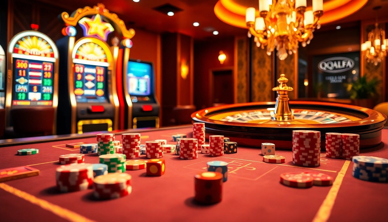 Player engaging with the qqalfa casino experience at a vibrant gaming table.