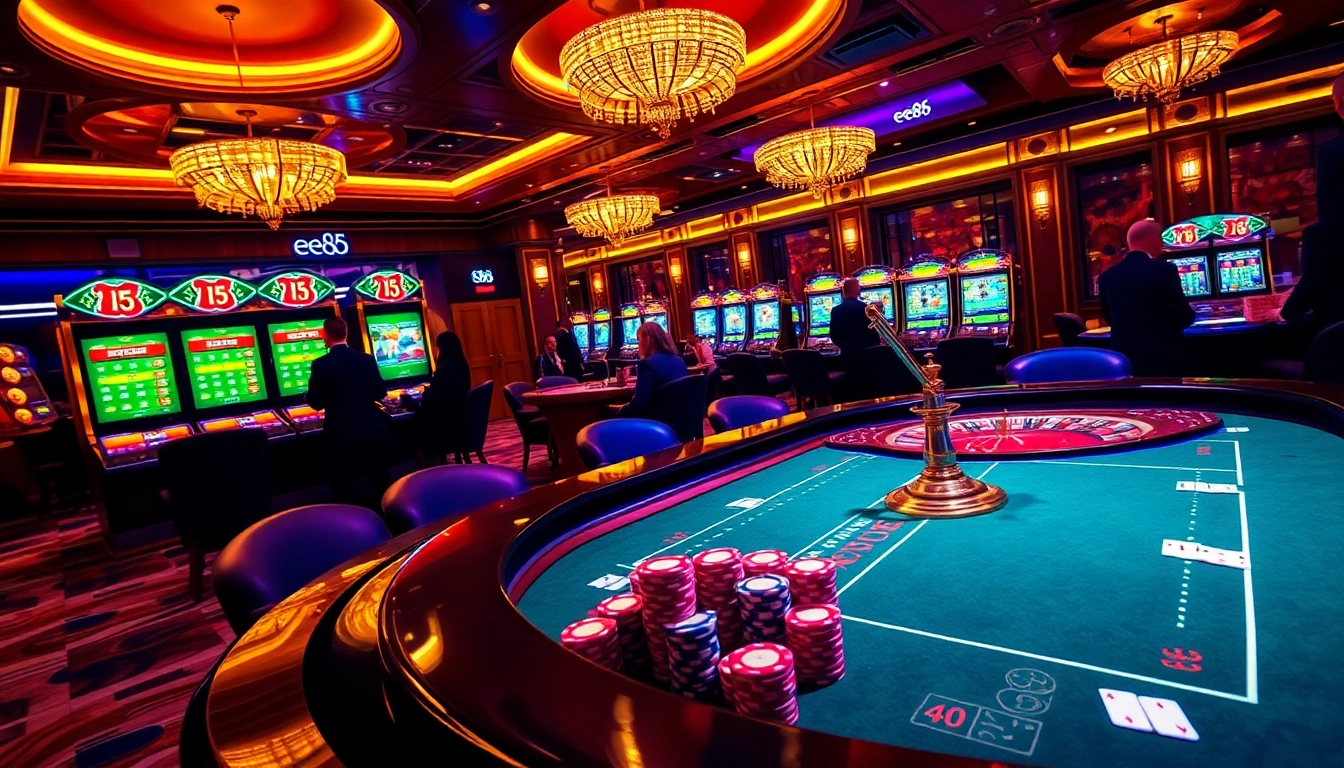 Experience the excitement of ee88 casino gaming with vibrant tables and thrilling slot machines.