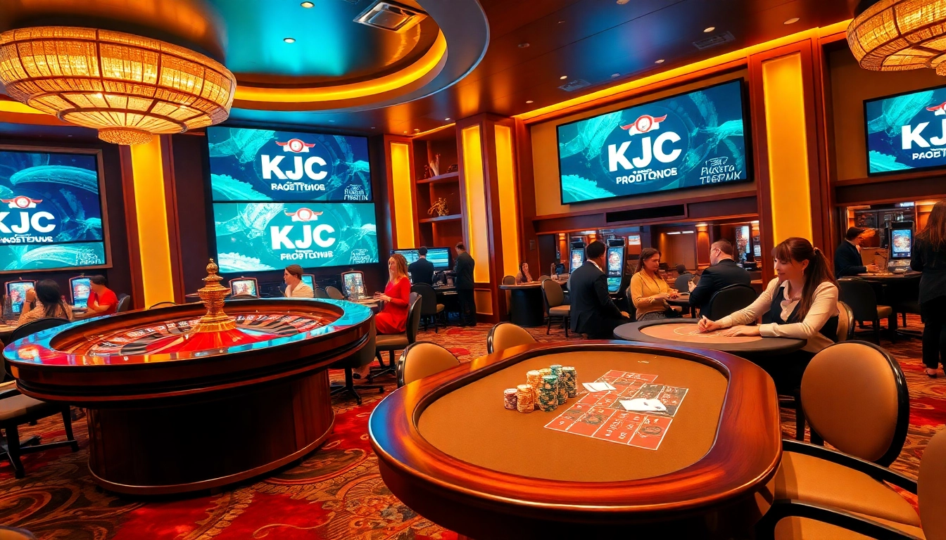 Experience the thrill of KJC gaming with lively casino tables filled with players.