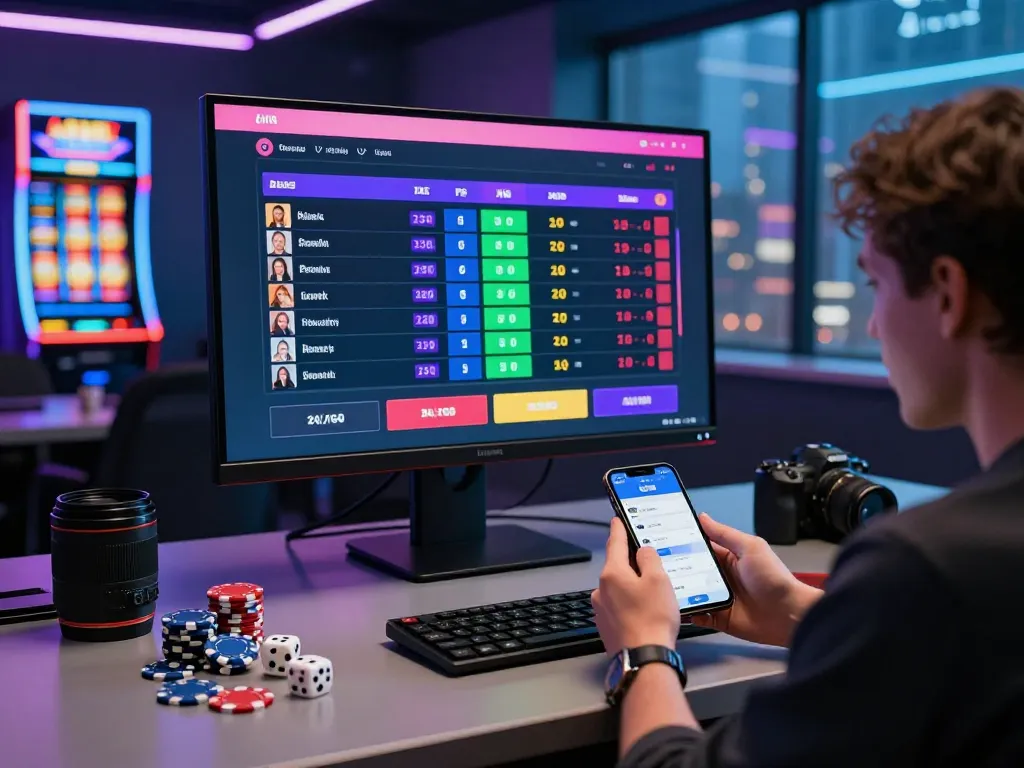 Exciting F168 online gambling scene showing live sports betting, interactive screens, and vibrant gaming accessories.