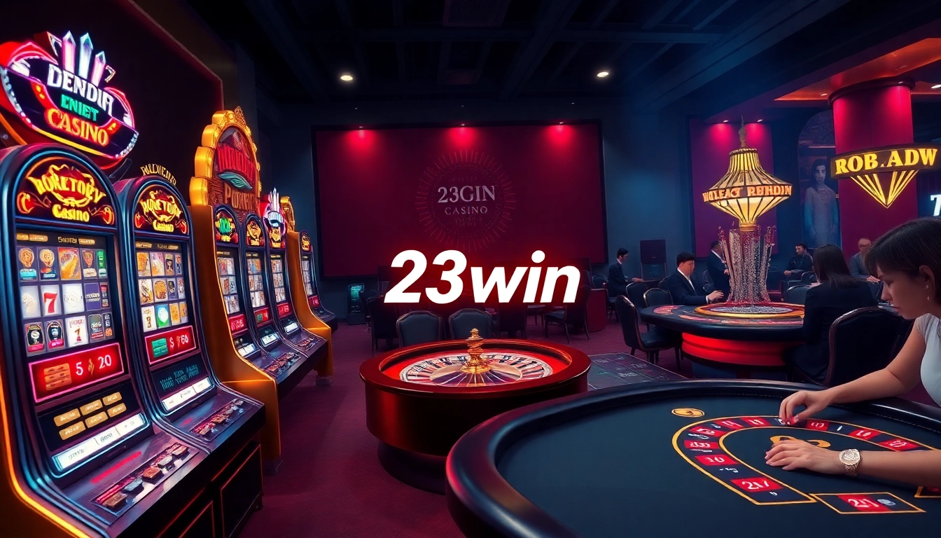 Experience thrilling gameplay at 23win with elegant casino tables and dynamic slot machines.