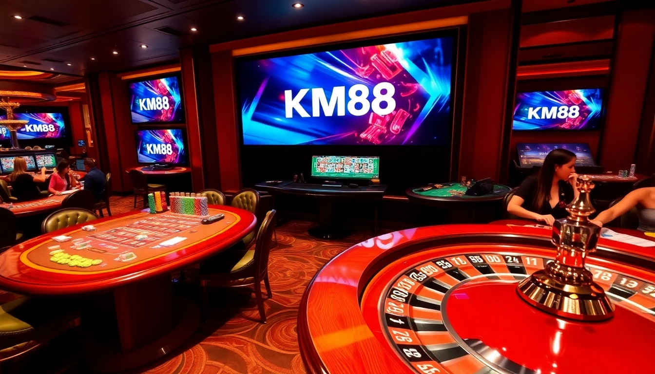 Experience the excitement of KM88 with vibrant casino tables and engaging games.