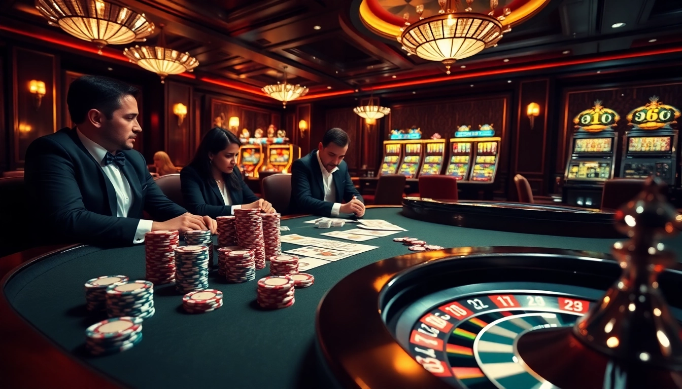 Experience the thrill of high-stakes poker at a casino with 5MB chips and cards on a luxurious table.