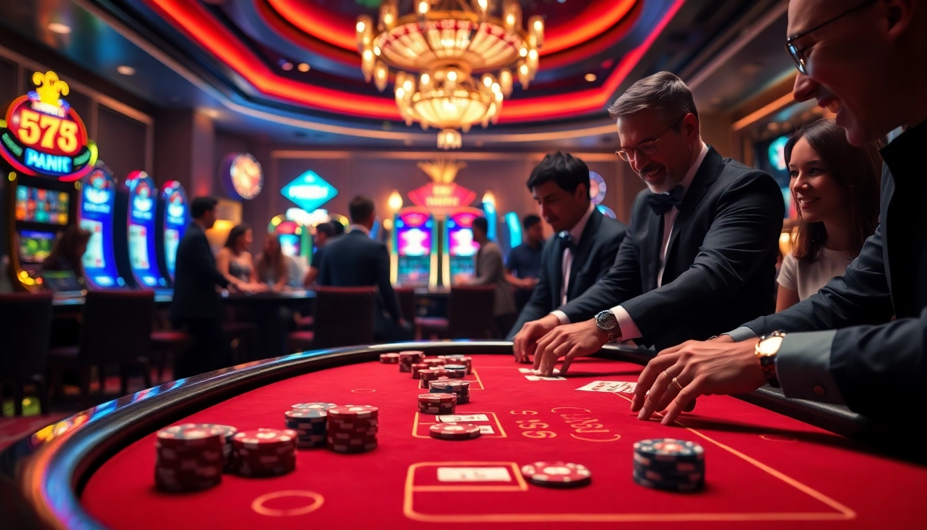 Engaging scene of players betting with kèo nhà cái at a vibrant casino poker table.