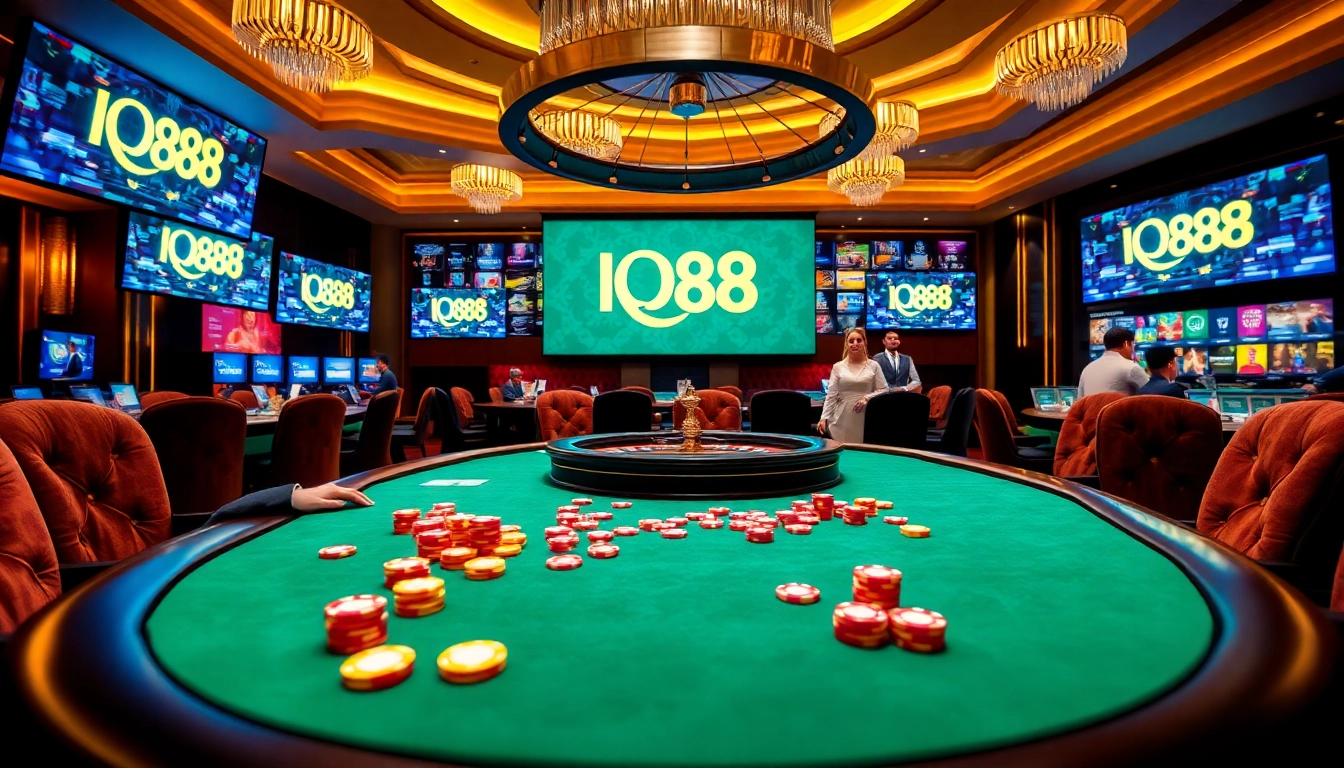 Experience thrilling gameplay at iq88 with vibrant poker tables and excited players.
