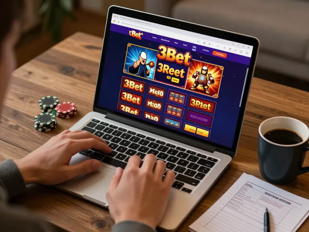 Engaging online gaming scene featuring 3Bet interface with vibrant gameplay and cozy atmosphere.