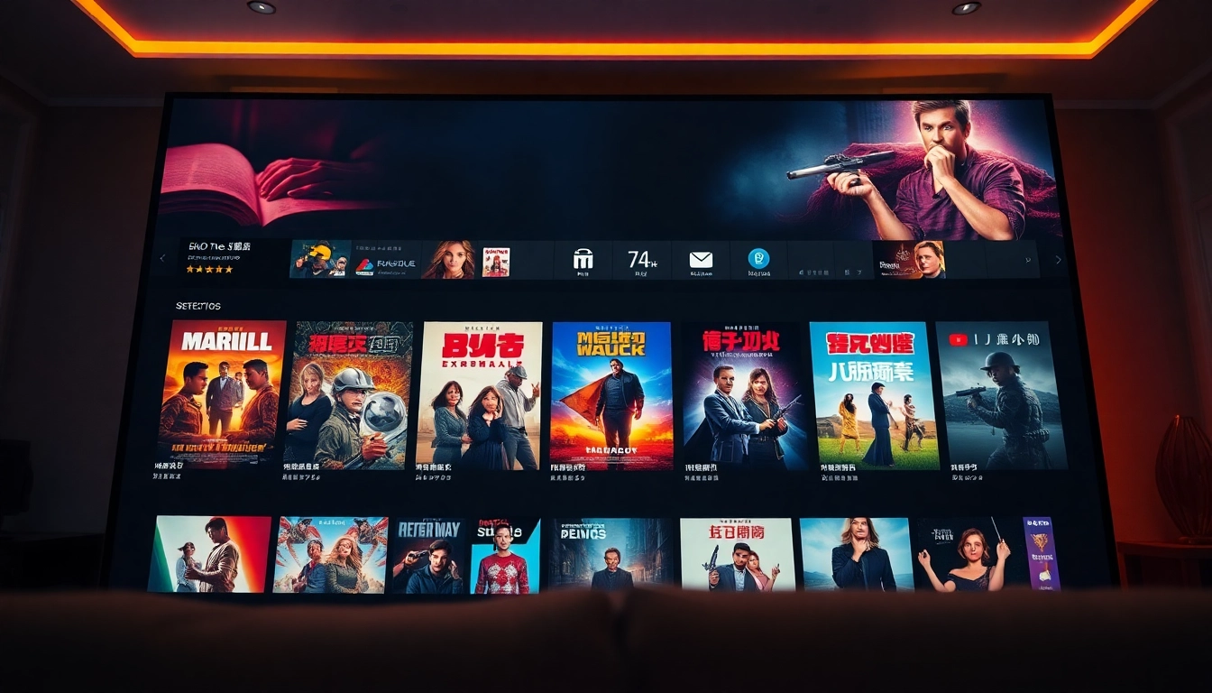 Nangcuc streaming platform interface showcasing vibrant movie choices and user engagement.