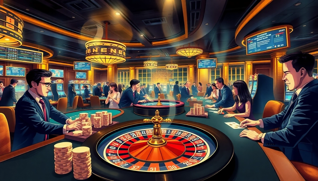 Players enjoying thrilling games at MMOO casino, highlighting excitement and betting action.