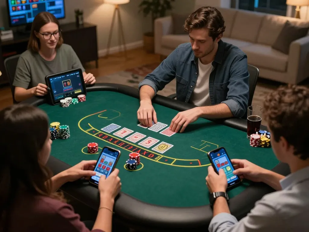 Engaged players enjoying online blackjack strategies on 789win platform