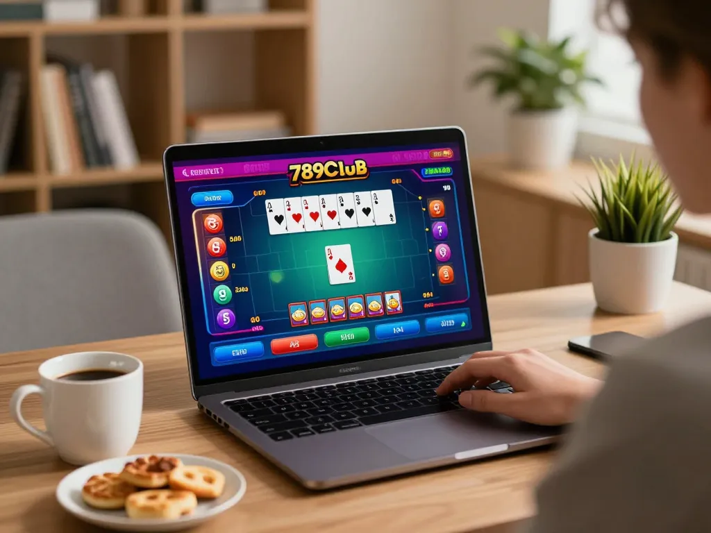 Engaging gameplay on 789Club's online poker platform, illustrating a player’s focused interaction.