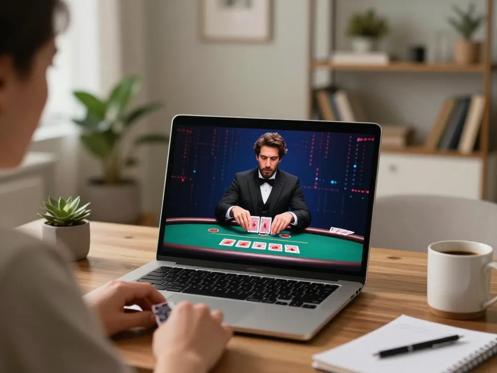 Engaging in live dealer blackjack at home using gem88 for responsible gaming.