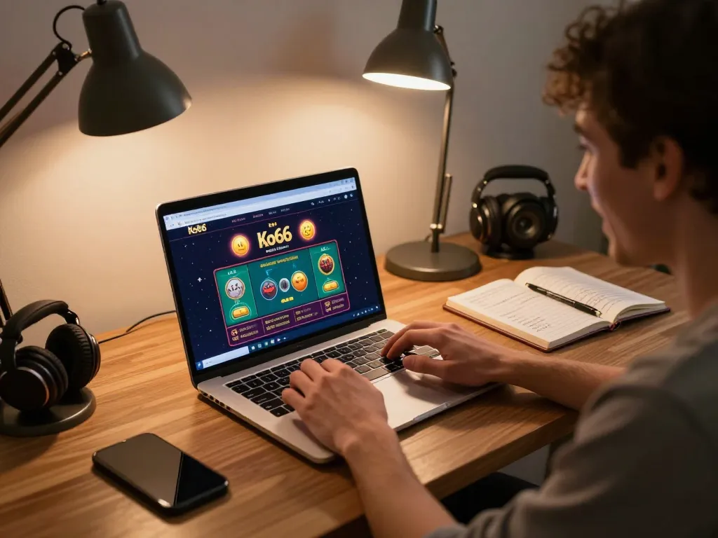 Engaging online gaming moment at Ko66 casino website with a player placing bets.