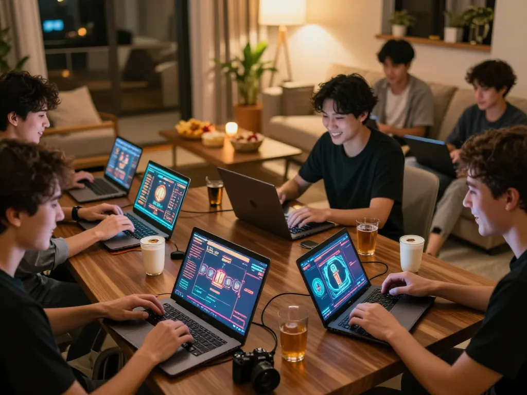 KKWIN players engaging in exciting online gameplay in a cozy home environment