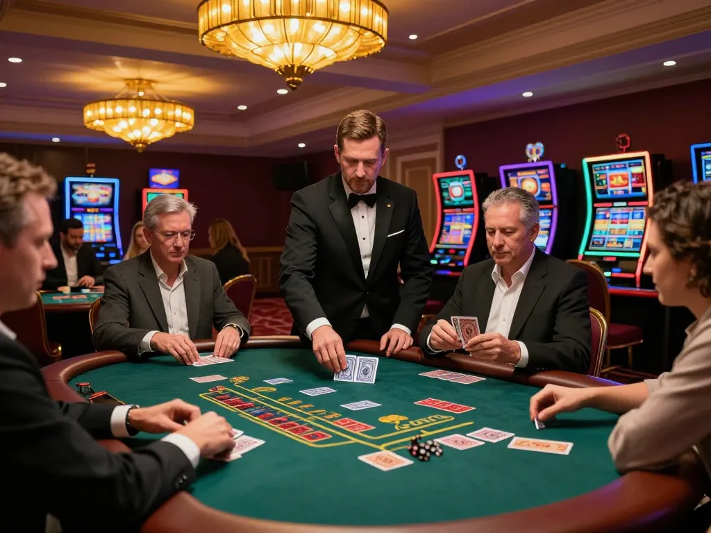 uk88 blackjack players engaged in high-stakes action with dealers managing bets