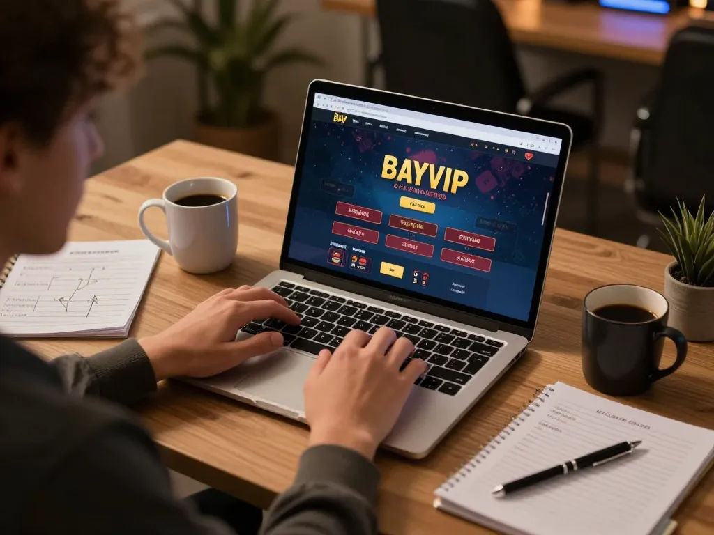 Engaging bayvip online casino gaming setup displaying user interface and strategy notes.
