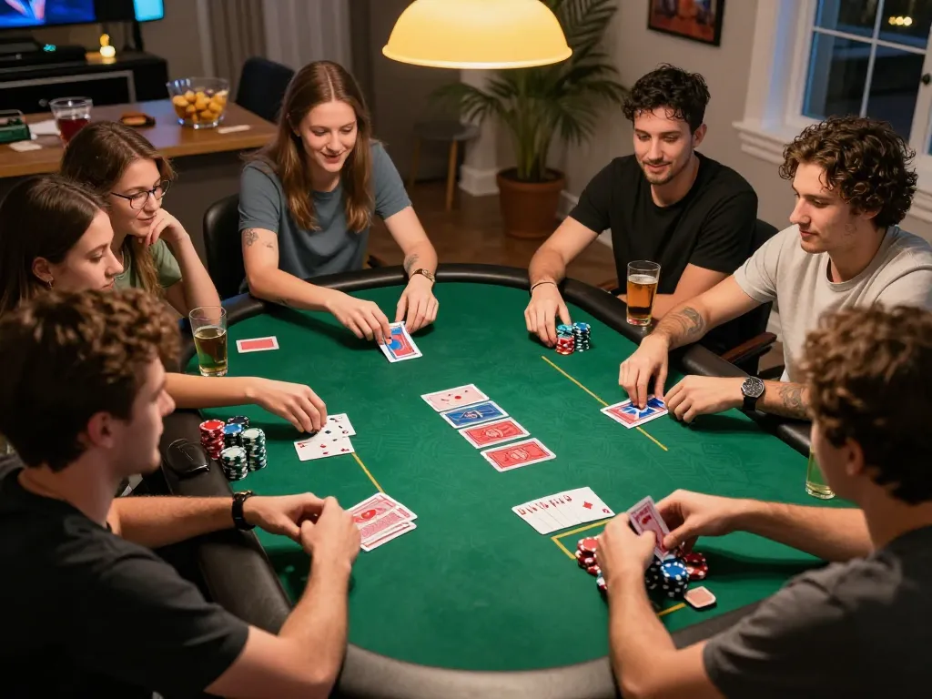 Twin68 poker game night featuring friends strategizing and engaging in lively gameplay