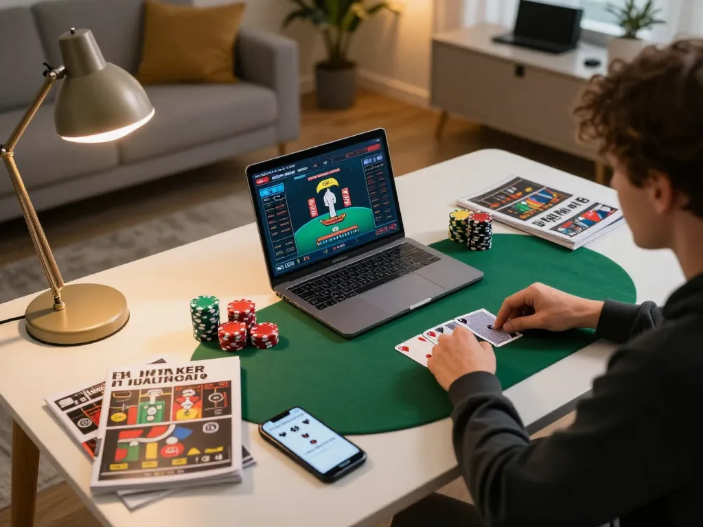 FLY88 user enjoying a thrilling online poker game while managing bets and strategies