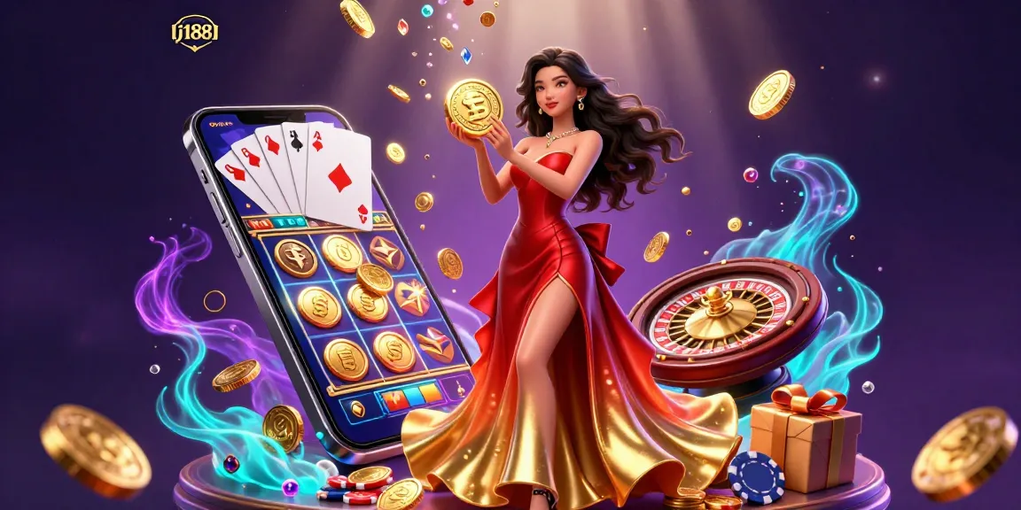 Experience the thrill of j188 with captivating casino illustrations featuring vibrant games and endless winning potential.
