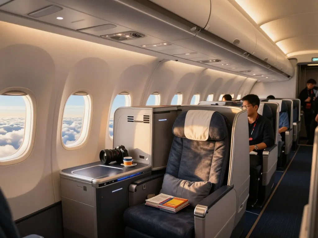 Interior view of a 789P Flagship Suite showing luxury travel experience.