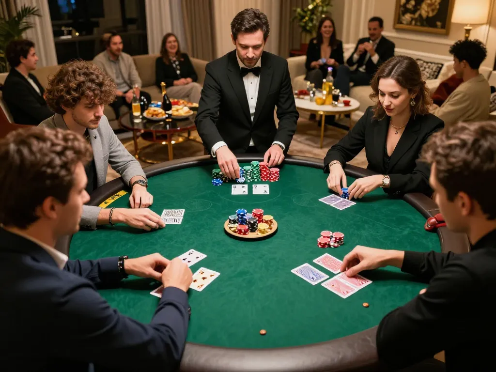 Players engage in an exciting poker game at O8, showcasing vibrant chips and intense focus during gameplay.