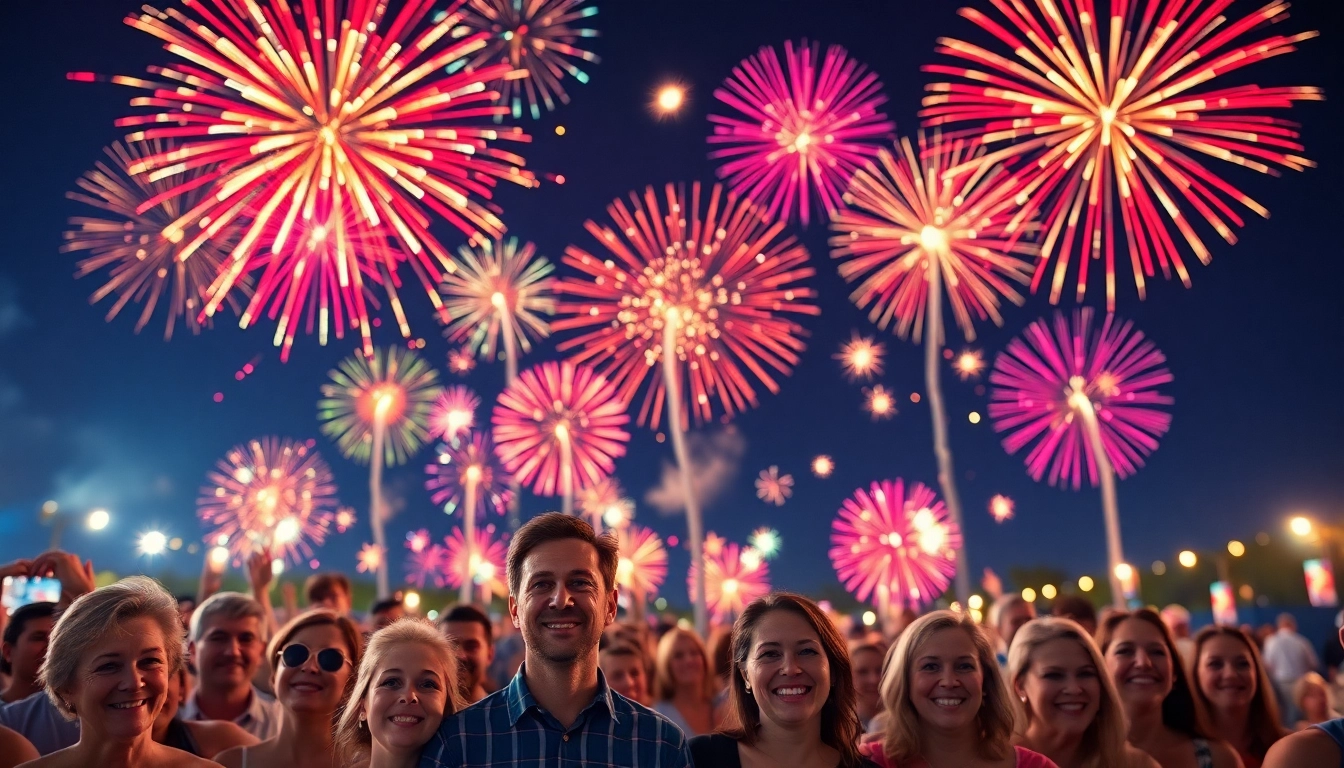Experience cheap fireworks near me lighting up the night sky at a thrilling celebration.