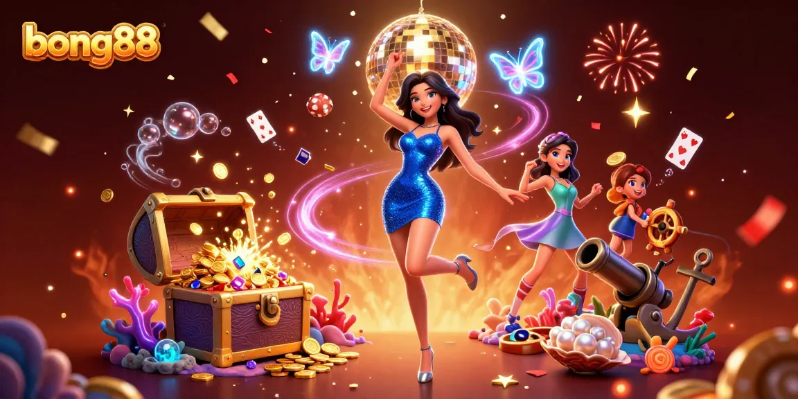 Experience exhilarating wins at Bong88 with vibrant 3D casino gaming elements in a captivating scene.