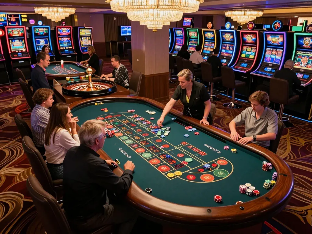 Experience live action at fly88 with players engaged at a roulette table under elegant casino lighting.